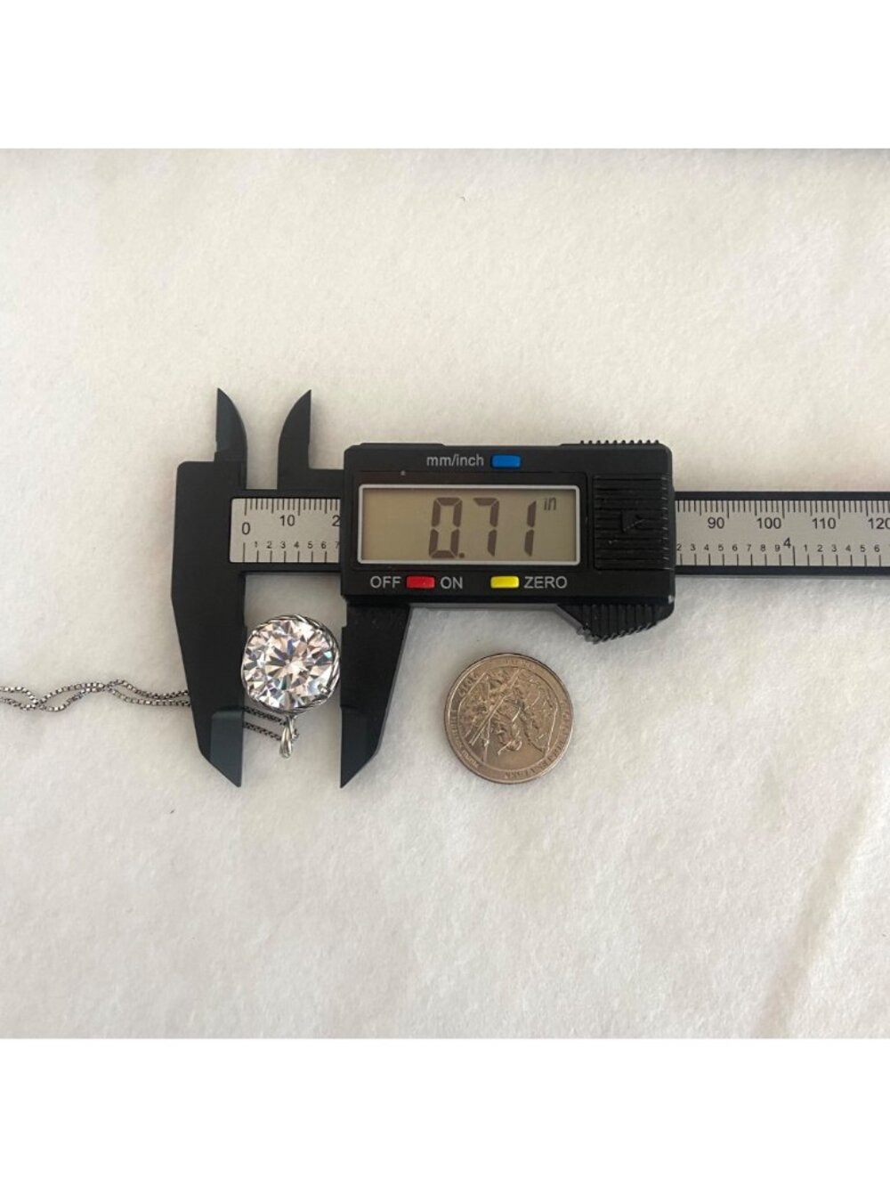 Sterling Silver 925 IL Large Round Prong Set CZ Pendant Necklace 18" Chain - Picture 13 of 15